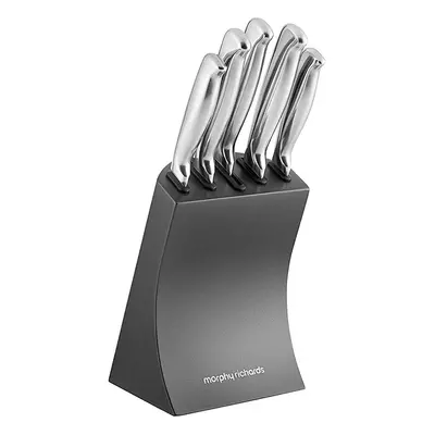 Morphy Richards Stainless Steel & Titanium Knife Set | 5pc Knife Block