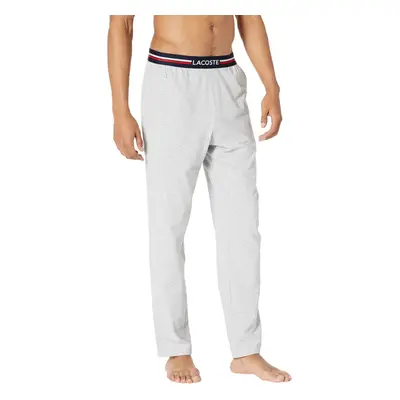 Lacoste Men's Semi Fancy Solid Jersey Cotton Pajama Pant Silver Chine