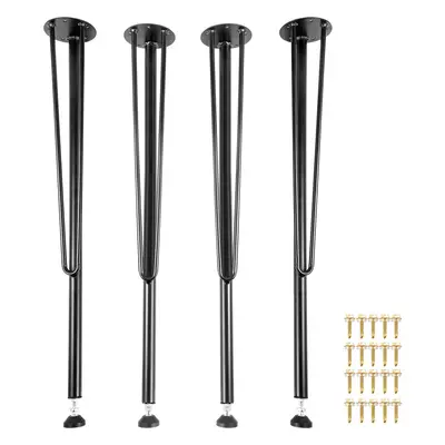 VEVOR Hairpin Metal Table Legs Inch Desk Legs Set of Heavy Duty Bench Legs 3-Rod Metal Furniture