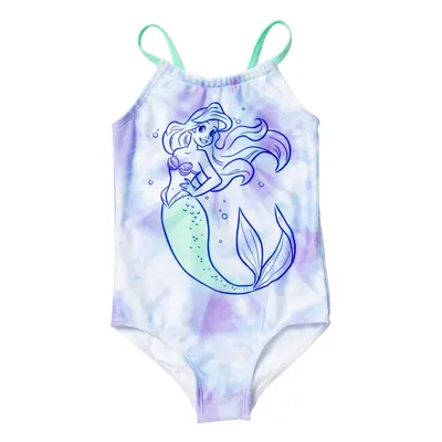 Disney Princess Ariel Big Girls One Piece Bathing Suit Tie Dye Blue