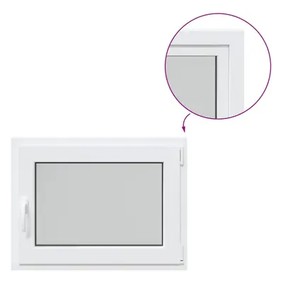 vidaXL Basement Window RISOR 80x50 cm Tilt&Turn DIN Right White egress window