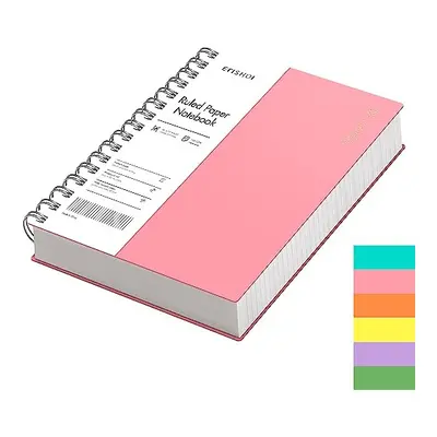 EMSHOI A5 Notebook Lined Pages/150 Sheets, Wirebound Spiral Notepad Multi-coloured, 100gsm Thick