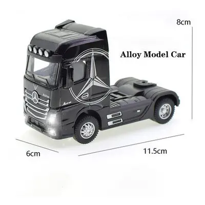 (Truck Head Black) 1:50 Diecast Alloy Truck Head Model Toy Container Truck Pull Back With Light 