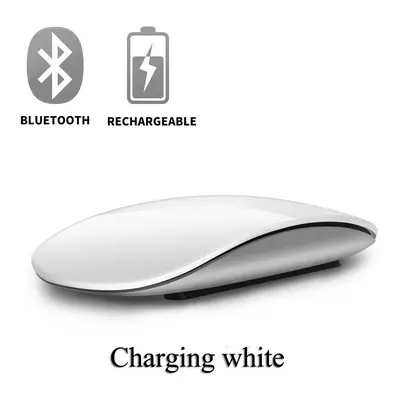 (Charging White) Bluetooth 5.0 wireless mouse wirelesss Rechargeable Silent Multi Arc Touch Mice