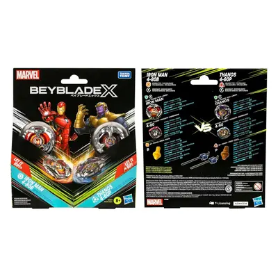 Beyblade X - Iron Man 4-80B (Stamina) & Thanos 4-60P (Balance) Kids Toy