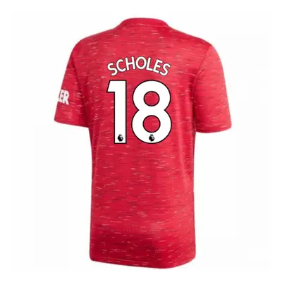 (MB) Man Utd Adidas Home Football Shirt (Kids) (SCHOLES 18)