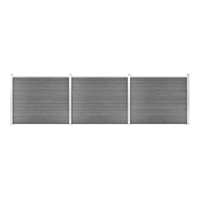 Fence Panel Set WPC 526x146 cm Grey