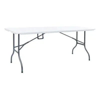 vidaXL Folding Garden Table White 72cm HDPE Outdoor Foldable Camping Table