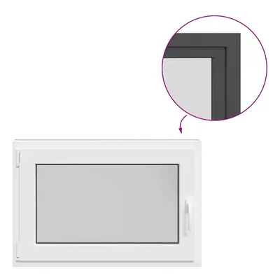 vidaXL Basement Window RISOR 90x60 cm Tilt&Turn DIN Left Anthracite