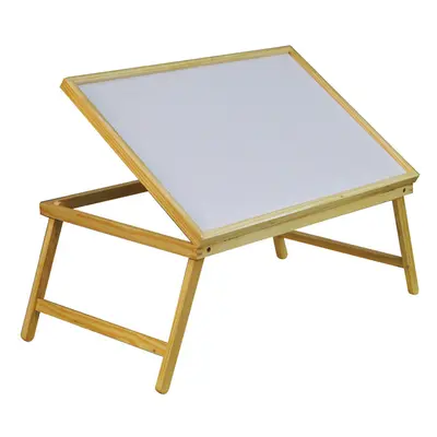 Folding Wooden Bed Lap Tray - Adjustable Angle - Sturdy Legs for Added Height