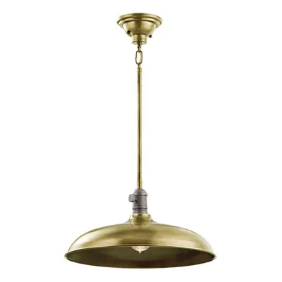 1 Bulb Ceiling Pendant Light Fitting Natural Brass LED E27 60W Bulb