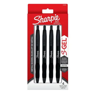 Newell Brands 0.7 mm Matte Black Metal Barrel Sharpie S-Gel Pens Medium Point Pen - Pack of