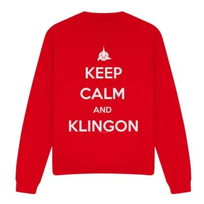 (L, Red) Star Trek Unisex Adult Calm Klingon Sweatshirt