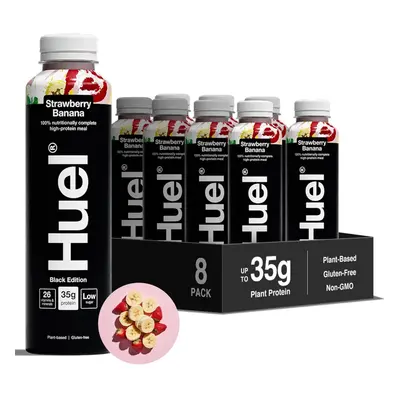 Huel Black Edition Ready-to-Drink Strawberry Banana Flavour High Protein Drink 35g Protein Per B