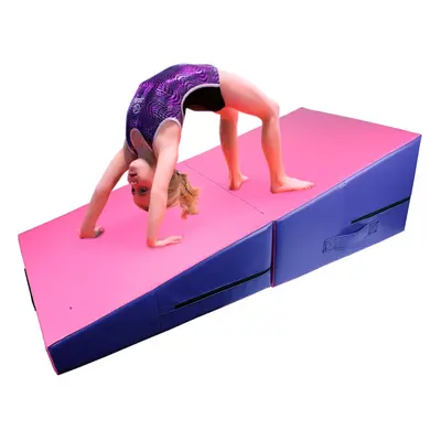 (Incline Gymnastics Mat-Purple & Pink) Inflatable Air Barrel Roller Gymnastics Mats Air Track Tu