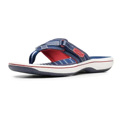 Clarks Women's Breeze Sea Flip-Flop Navy/Red Synthetic