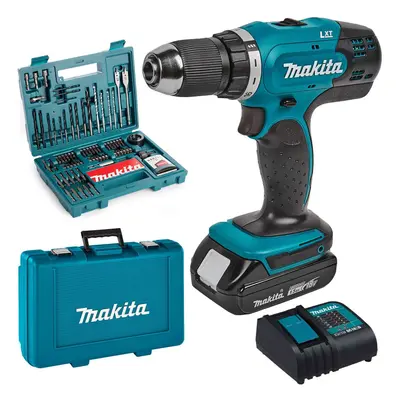 Makita 18v Cordless Lithium Drill Driver x Battery + Screwdriver Bit Set