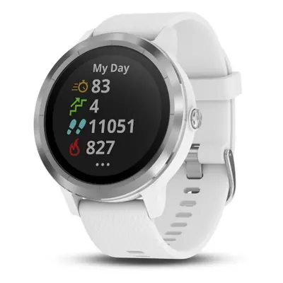 Garmin v?voactive GPS Smartwatch - White & Stainless (Renewed)