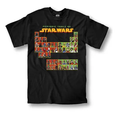 STAR WARS Periodic Table Adult T-Shirt Large Black