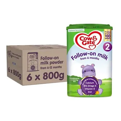 Cow & Gate Follow On Baby Milk Powder Formula, Months, 800g (Pack of 6)