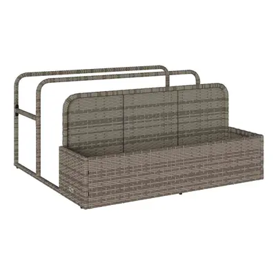 vidaXL Poolside Float Storage Grey 110x100x57 cm Poly Rattan poolside storage