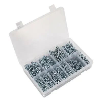 700 PACK Self Tapping Screw Assortment - Zinc Pan Head Pozi - Various Sizes