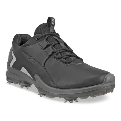 (UK 10.5-11, Black) Ecco BIOM Tour Fluidform Waterproof Spiked Leather Golf Shoes