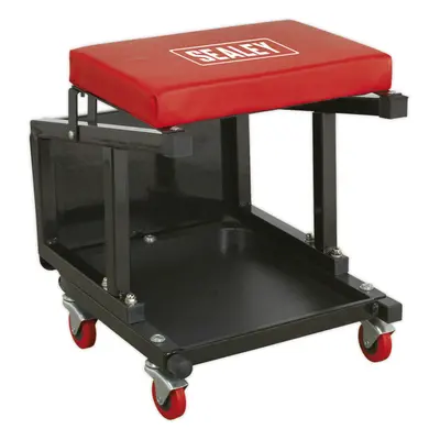 Mechanics Utility Seat & Step Stool - Tool Storage Tray - 60mm Swivel Castors