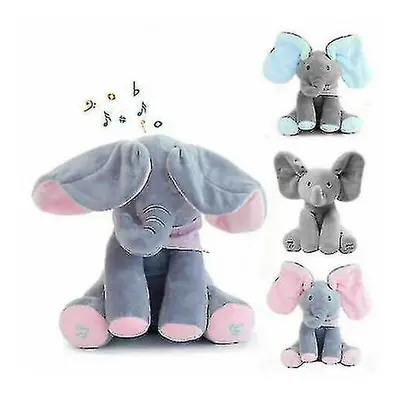 Musical Elephant Plush Toy Stuffed Singing Doll Baby Kids Gift (Gray)