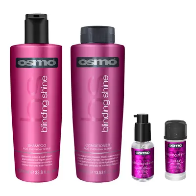 Osmo Blinding Shine Shampoo 1000ml, Conditioner 1000ml, Serum 50ml and Definer 40ml