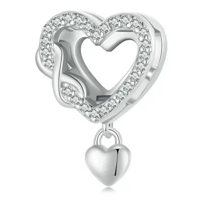 Infinite Love Clip Charm With Cubic Zirconia Genuine Sterling Silver Compatible With Pandora Ref