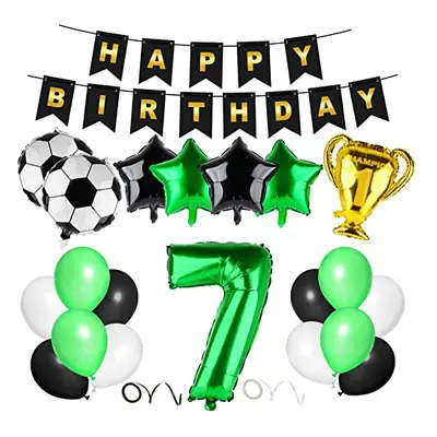 Football Balloon Birthday Decoration Green 7th Birthday Decoration Boys Happy Birthday Garland D