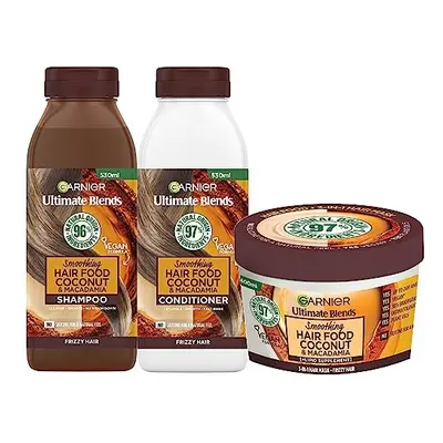 Nourishing and Smoothing Coconut Hair Food Shampoo, Conditioner and Mask Set, For Dry and Frizzy