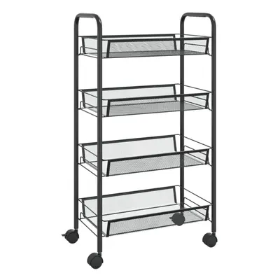 (black) vidaXL 5-Tier Kitchen Trolley Iron Home Serving Cart Multi Colours Multi Sizes