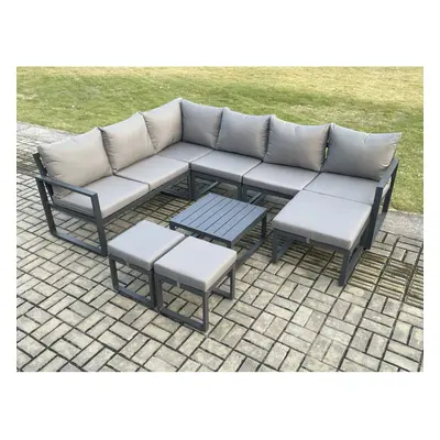 Fimous Seater Outdoor Lounge Corner Sofa Set Aluminum Garden Furniture Sets with Square Coffee T