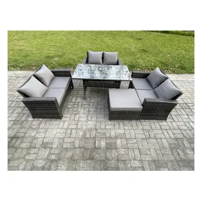 Fimous Seater Rattan Wicker Garden Furniture Patio Conservatory Sofa Set Indoor Outdoor with Din