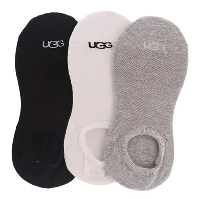 UGG Women's Stela No Show 4Socks White / Grey / Black M/L