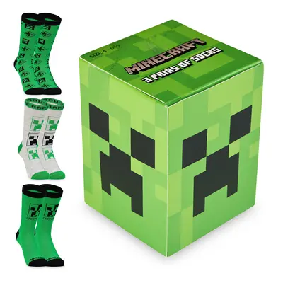 Minecraft Boys Socks Pack or Pack - Cotton-Rich Crew Kids Ankle So