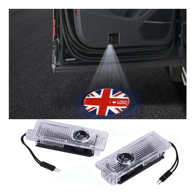 (2Pcs Door Lights, LOGO 9) Led Car Door Projection Light For MINI Cooper One R55 R56 R60 F55 F56