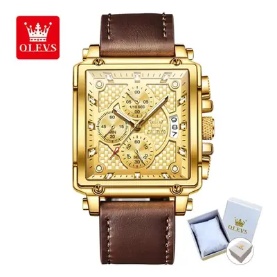 (Gold) Olevs Square Multifunction Sports Quartz Watch