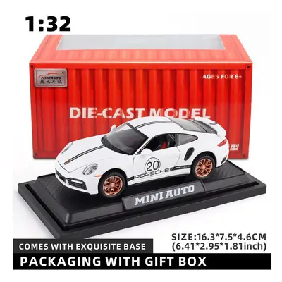 (white with box) 1:32 Porsche GT3 RS Egghell White 1/32 Scale Diecast Metal Model Toy Sports Car