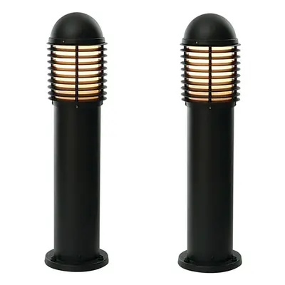 2 PACK Outdoor IP44 Bollard Light Matt Black 650mm LED Lamp Post Garden Driveway