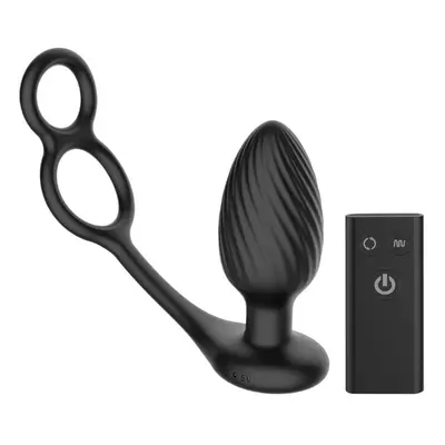 Nexus Tornado Rotating and Vibrating Butt Plug with Cock and Ball Ring