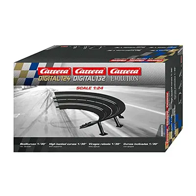 Carrera 1/30 High Banked Curve 6-Piece Track Add-on Accessory Parts for Digital 124/132 and Evol