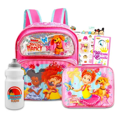 Fancy Nancy Backpack & Lunch Box Set for Girls Kids - Bundle with 12"" Fancy Nancy Backpack & Lu