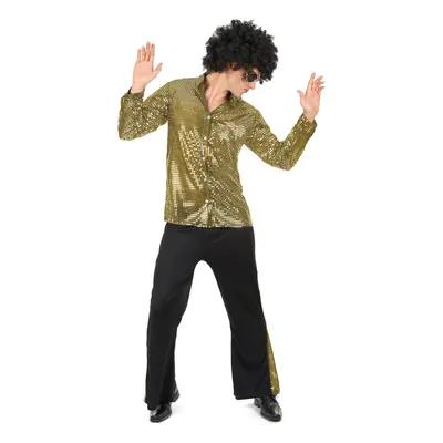 (Medium) Men's gold glitter disco costume