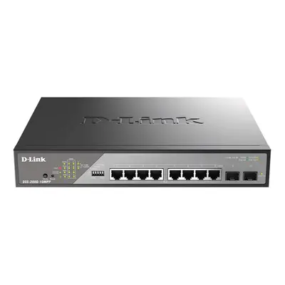 D-Link DSS 200G-10MPP - Switch - Managed - x 10/100/1000 (PoE++) + x Gigabit SFP - rack-mountabl