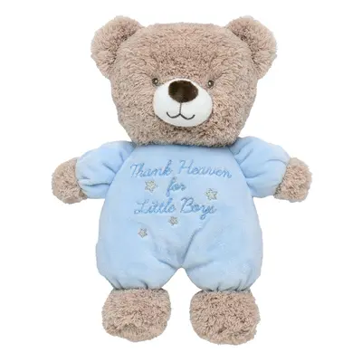 Baby Starters Little Me Plush Bear Rattle with Thank Heaven for Little Boys Embroidery Blue inch