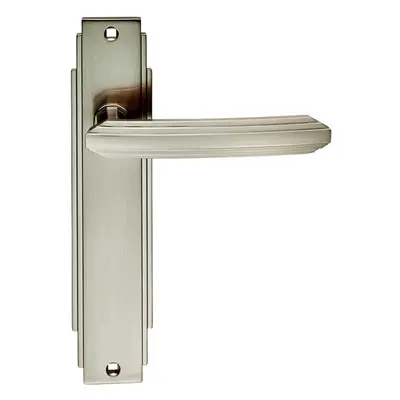 PAIR Line Detailed Handle on Latch Backplate x 45mm Satin Nickel