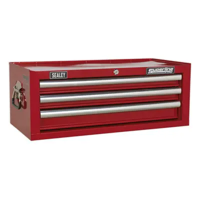 670 x x 255mm RED Drawer MID-BOX Tool Chest Lockable Storage Unit Cabinet